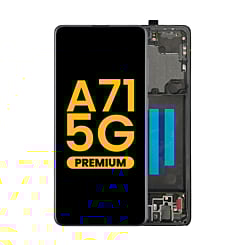 OLED Assembly with Frame for Galaxy A71 5G (A716U / 2020) (PRISM CUBE BLACK) (Premium)