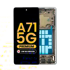 OLED Assembly with Frame for Galaxy A71 5G UW (A716V / 2020) (PRISM CUBE BLACK) (Premium)