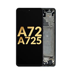 OLED Assembly with Frame for Galaxy A72 (A725 / 2021) (AWESOME BLACK) (Service Pack)
