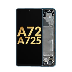 OLED Assembly with Frame for Galaxy A72 (A725 / 2021) (AWESOME BLUE) (Service Pack)