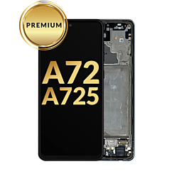 OLED Assembly with Frame for Galaxy A72 (A725 / 2021) (AWESOME BLACK) (Premium)