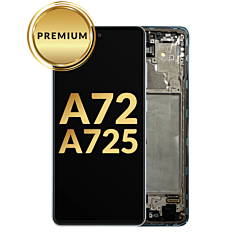 OLED Assembly with Frame for Galaxy A72 (A725 / 2021) (AWESOME BLUE) (Premium)