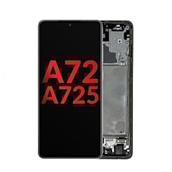OLED Assembly with Frame for Galaxy A72 (A725 / 2021) (6.67") (AWESOME BLACK) (Aftermarket OLED)
