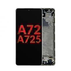 OLED Assembly with Frame for Galaxy A72 (A725 / 2021) (6.67") (AWESOME WHITE) (Aftermarket OLED)