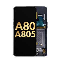 OLED Assembly with Frame for Galaxy A80 (A805 / 2019) (PHANTOM BLACK) (Service Pack)