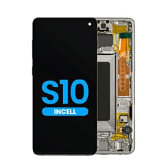 LCD Assembly with Frame for Galaxy S10 (G973) (without Fingerprint Sensor) (PRISM WHITE) (Aftermarket)