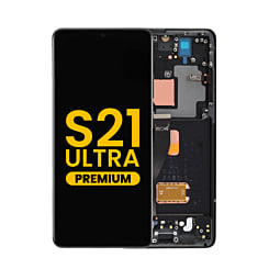 OLED Assembly with Frame for Galaxy S21 Ultra 5G (G998) (PHANTOM BLACK) (Premium)