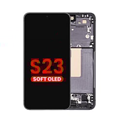 OLED Assembly with Frame for Galaxy S23 (S911) (PHANTOM BLACK) (Aftermarket OLED)
