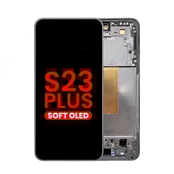 OLED Assembly with Frame for Galaxy S23 Plus (S916) (PHANTOM BLACK) (Aftermarket OLED)