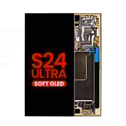 OLED Assembly with Frame for S24 Ultra (S928) (TITANIUM YELLOW) (Aftermarket OLED)