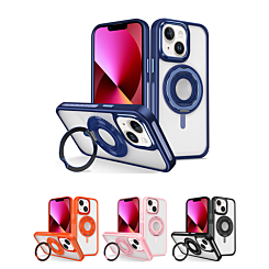 Skin Feel Transparent Case w/ Silicone Ring Holder for iPhone 15 (Only Ground Shipping)