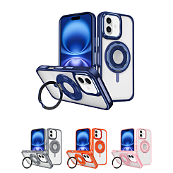 Skin Feel Transparent Case w/ Silicone Ring Holder for iPhone 16 Plus (Only Ground Shipping)