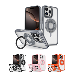 Skin Feel Transparent Case w/ Silicone Ring Holder for iPhone 16 Pro Max (Only Ground Shipping)