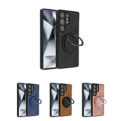 Slim Leather Case w/ Wireless Charging Kickstand for Galaxy S25 Ultra (Only Ground Shipping)