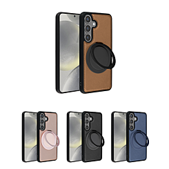 Slim Leather Case w/ Wireless Charging Kickstand for Galaxy S25 (Only Ground Shipping)