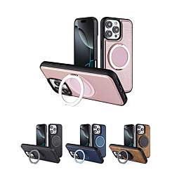 Slim Leather Case w/ Wireless Charging Kickstand for iPhone 16 Pro (Only Ground Shipping)