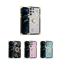 Square Acrylic Mirror Shiny Luxury Case w/ Ring for Galaxy S25 Ultra (Only Ground Shipping)