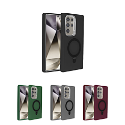 Support Heavy Duty Case w/ Wireless Charging Kickstand for Galaxy S24 Ultra (Only Ground Shipping)