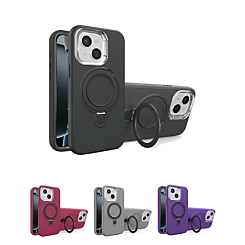 Support Heavy Duty Case w/ Wireless Charging Kickstand for iPhone 14 Plus / 15 Plus