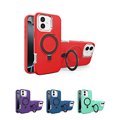 Support Heavy Duty Case w/ Wireless Charging Kickstand for iPhone 16 (Only Ground Shipping)