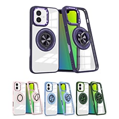 Transparent Wireless Charging Case with Ring Holder for iPhone 16 (Only Ground Shipping)