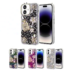 iPhone 16 Plus Crystal Flower Perfume Silicone Hard Case (Only Ground Shipping)
