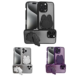 Glitter Transparent Soft Case w/ Bunny Mirror Stand for iPhone 16 Pro (Only Ground Shipping)