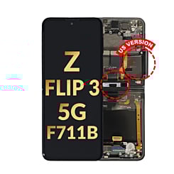 OLED Assembly with Frame for Galaxy Z Flip 3 F711 (PHANTOM BLACK) (US and International) (Service Pack)