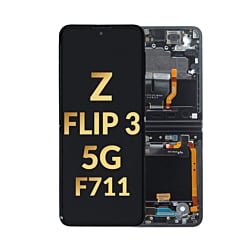 OLED Assembly with Frame for Galaxy Z Flip 3 F711 (PHANTOM BLACK) (US & International)