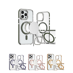 Thin Magnetic Clear Case w/ Camera Stand Kickstand for iPhone 12 / 12 Pro (Only Ground Shipping)