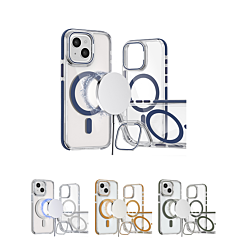 Thin Magnetic Clear Case w/ Camera Stand Kickstand for iPhone 16e / 14 / 13 (Only Ground Shipping)