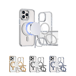 Thin Magnetic Clear Case w/ Camera Stand Kickstand for iPhone 13 Pro Max (Only Ground Shipping)