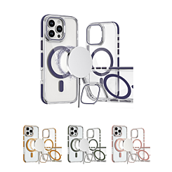 Thin Magnetic Clear Case w/ Camera Stand Kickstand for iPhone 16 Pro (Only Ground Shipping)
