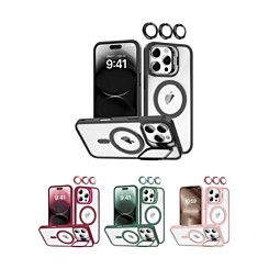 Transpalet Silicone case & Camera stand w/ Camera Lens for iPhone 16 Pro Max (Only Ground Shipping)