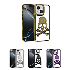 Transparent Skull Design Case for iPhone 15