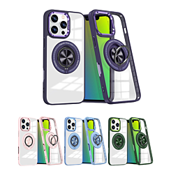 Transparent Wireless Charging Case with Ring Holder for iPhone 16 Pro (Only Ground Shipping)