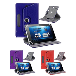 Universal 7" 360 Degree Rotating Leather Swivel Stand Case