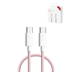 Grab wholesale deals on the USB-C to USB-C Charging Cable for iPhone 16 and 15 Series in Pink, 3ft, 27W.