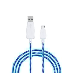 Visible USB A-M Flowing LED Fast Charging Cable (BLUE) (3ft) (Only Ground Shipping)