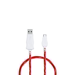 Visible USB A-M Flowing LED Fast Charging Cable (RED) (3ft) (Only Ground Shipping)