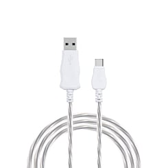 Visible USB A-C Flowing LED Fast Charging Cable (GRAY) (3ft) (Only Ground Shipping)