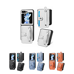 Wallet Case with Credit Card Holder Slot & Wristband for Galaxy Z Flip 6