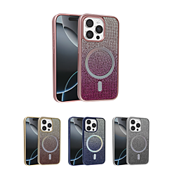 Wireless Charging Bling Diamond Crystal Case for iPhone 15 Pro Max (Only Ground Shipping)