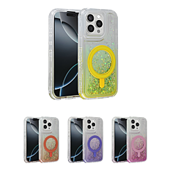 Wireless Charging Protective Glitter Liquid Bumper Case for iPhone 14 Pro Max