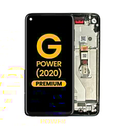 LCD Assembly with Frame for Motorola Moto G Power (XT2041-4 / XT2041-6 / XT2041-7 / XT2041-DL) (SMOKE BLACK) (Premium)