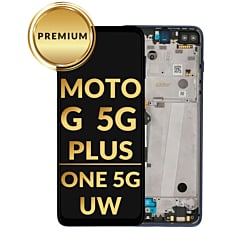 LCD Assembly with Frame for Motorola Moto G 5G Plus (XT2075) / One Edge 5G UW (XT2075-1) (SURFING BLUE) (Premium / Refurbished)