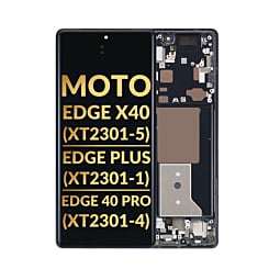 OLED Assembly with Frame (BLACK) (Premium/Refurbished) for Motorola Edge X40 5G (XT2301-5 / 2023) / Edge Plus (XT2301-1 / 2023) / Edge 40 Pro (XT2301-4 / 2023)