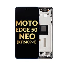 OLED Assembly with Frame for Motorola Moto Edge 50 Neo (XT2409-3 / 2024) (NAUTICAL BLUE) (Premium)