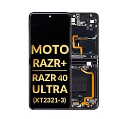 Main OLED Assembly with Frame for Motorola Moto Razr+ / Razr 40 Ultra (XT2321-3 / 2023) (INFINITE BLACK) (Premium)