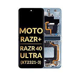 Main OLED Assembly with Frame for Motorola Moto Razr+ / Razr 40 Ultra (XT2321-3 / 2023)  (GLACIER BLUE) (Premium)
